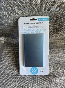 Wireless Gear 4,000MAH Portable Power Pack Color Blue. - Picture 1 of 5