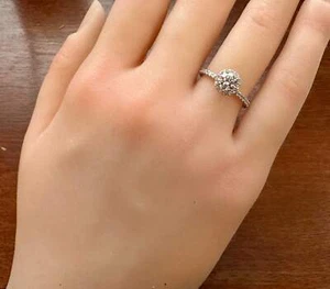 Zales 14k White Gold 1ctw Diamond Halo Engagement Ring Sz 4.5 - Picture 1 of 12