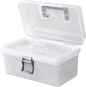 Portable Tackle Boxes Organizer with Removable Tray, Portable Waterproof Clear - Picture 1 of 4