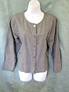 Hot Cotton Marc Ware Top Size Small Button Front Striped Linen Blend Shirt - Picture 1 of 6