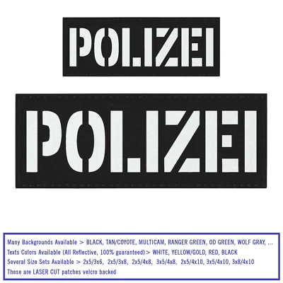 TACTICAL FREAKY Bundle Set 2 Polizei Reflective Patches Germany Police Deutsch Plate Carrier #X