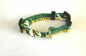 OAKLAND A'S ATHLETICS PET DOG COLLAR ADJUSTABLE NYLON EXTRA SMALL MEDIUM LARGE - Picture 1 of 1