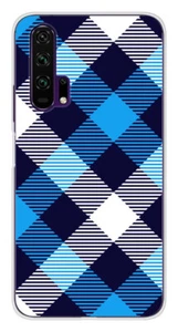 Coque en silicone imprimée compatible Huawei Honor 20 Pro Tartan Bleu - Picture 1 of 3