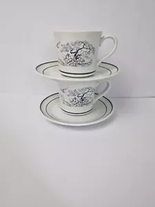 Royal Doulton Lambethware Asian Dawn LS 1032 (2) Cups & Saucers. - Picture 1 of 4