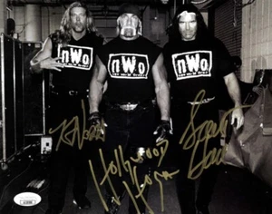 JSA Triple Signed NWO Hulk Hogan Kevin Nash & Scott Hal l8x10 PROMO AUTOGRAPHED - Picture 1 of 1