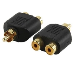 1X PHONO RCA PLUG TO 2 X PHONO RCA SOCKETS Y SPLITTER ADAPTOR - Picture 1 of 1