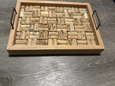 Handmade Wine Cork Tray 15 3/4x12 Inch Rustic Decor for Wine Enthusasts - Image 1 of 3