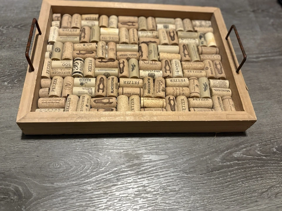 Handmade Wine Cork Tray 15 3/4x12 Inch Rustic Decor for Wine Enthusasts - Image 1 of 3