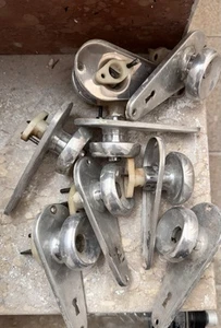 Blocco 3 maniglie e 3 serrature per porte interne vintage - Foto 1 di 4