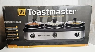 Buffet de olla de cocción lenta Toastmaster de 3 bahías Número de modelo TM-318BS Foto 1 de 4