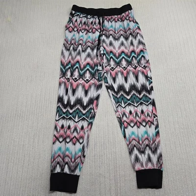 rue21 брюки женщин XL черный розовый зигзаг бегун гостиной эластичной шнурок богемное - Изображение 1 из 4