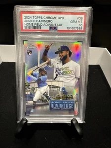 2024 Topps Chrome Update Home Field Advantage Junior Caminero Rookie - PSA 10 - Picture 1 of 2