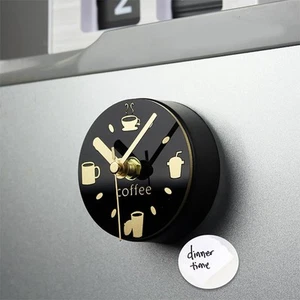 Fridge Magnet Clock Magnetic Sticker Coffee Pattern Creative Decorative for Home - Picture 1 of 7