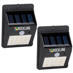 2 x Solar Wall Light 12 LED PIR Motion Sensor Outdoor Garden Patio Security Lamp - Picture 1 of 8