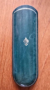 Genuine Italian Leather Slim Pouch Case Reading Glasses Dark Green+Other Colours - Picture 1 of 4
