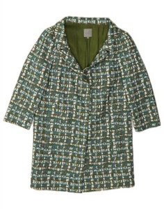 COS Womens 3/4 Sleeve Overcoat EU 34 XS Green Geometric Acetate BO22 - Picture 1 of 3