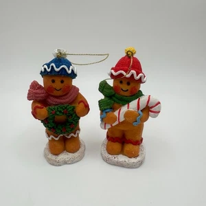 2er Set Vintage Weihnachten um die Welt Lebkuchenmann Harz Ornament  - Bild 1 von 6