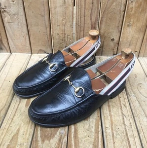 🔥🔥Gucci black horsebit leather Men's Slip on Sandals size UK 7 Us 7.5 - Picture 1 of 24