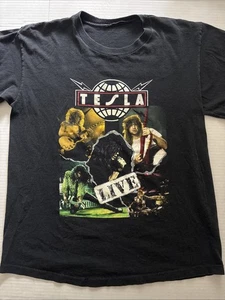 Vintage Tesla Live Psychotic Supper Tour Band Single Stitch 1992 T-Shirt siehe Bild - Bild 1 von 10
