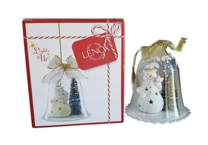 Lenox Light Up Snowman In Glass Dome Ornament 6.5" Christmas Decor WORKS W/Box - Picture 1 of 6