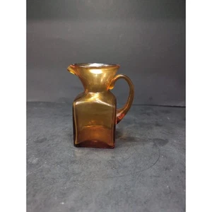 Pilgrim Handblown Glass Pitcher Amber, Vintage Amber Glassware, Table Decor - Picture 1 of 9