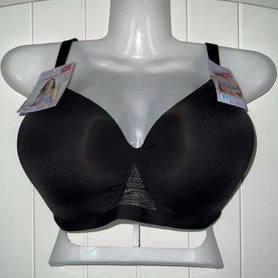 Hanes Wirefree Black Bra Womens Plus 2XL ComfortFlex Fit Oh So Light Tagless NEW - Image 1 of 4