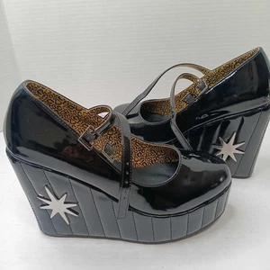 T.U.K. and Lux De Ville Star Pumps schwarz Lackleder Größe 7 neu ohne Karton - Bild 1 von 4