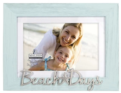 International Designs 4x6 or 5x7 Beach Days Turquoise Picture Frame Silver Fi... - Image 1 of 2