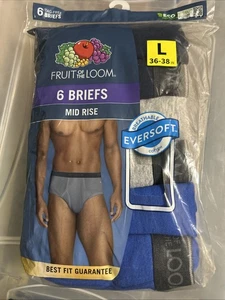 Men NWT" Fruit of Loom" multicolor briefs mid rise Size L. 36-38 - Picture 1 of 3