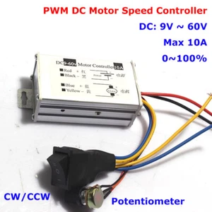 DC 9V - 60V Max 10A PWM Motor Stepless Variable Speed Control Controller Switch - Picture 1 of 5