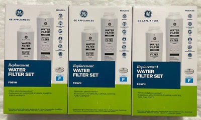 GE Replacement Water Filter Set FQSVN GXSL55R GXSV65R GNSV70R FQSLF FQSVF 3 Sets - Image 1 of 4