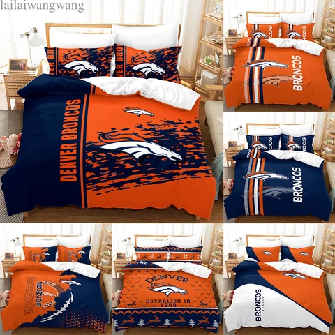 Denver Broncos 3 Piece Bedding Set Duvet Comforter CoverCover Pillowcases Gift Cover