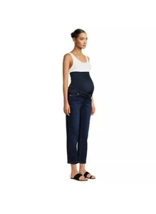 Neu Time & Tru Umstandsjeans dunkle Waschung gerade mit Bauchband Größe M (8-10) - Bild 1 von 4