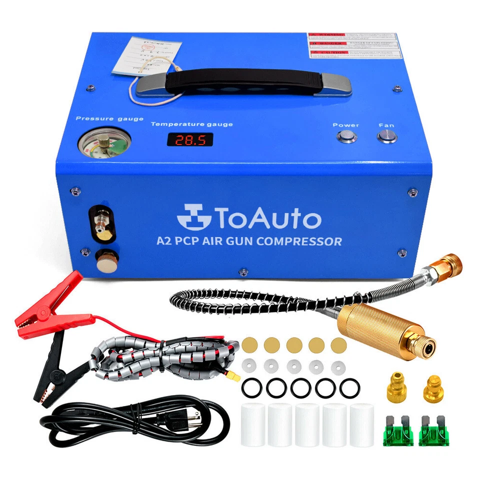Portable 30MPA Auto-Stop 12V/110V PCP Air Compressor for Rifle Airgun Paintball - Image 1 of 4