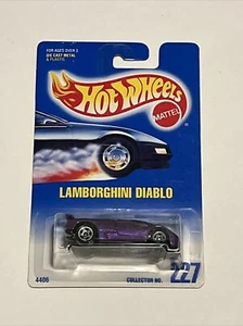 Vintage 1991 Hot Wheels Lamborghini Diablo Purple Carded New - Picture 1 of 2