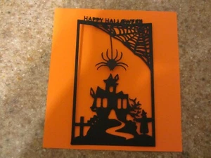 4 Halloween Haunted House Die Cut Embelishments Black - Picture 1 of 2
