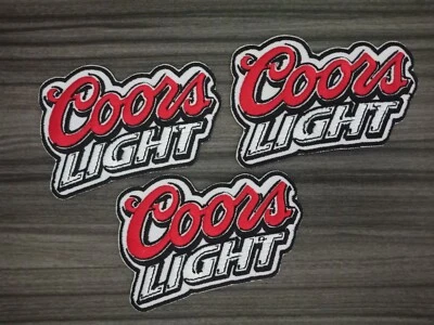 3 pcs BEER COORS LIGHT Patch Iron on Embroidered or Sew on Shirt Jacket Hat Bag - Image 1 of 4