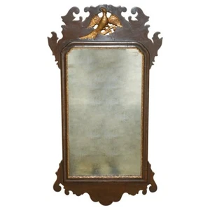 STUNNING 19TH CENTURY GEORGIAN STYLE MIRROR CIRCA 1880 GILTWOOD PHOENIX TO TOP - Picture 1 of 22