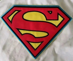 Superman Large Logo Sew On Patch Licensed 10" x 7.1/2" - Picture 1 of 4
