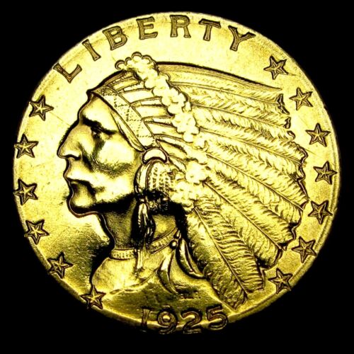 1925 $2.50 Indian Head Gold Coin Quarter Eagle Stunning Coin