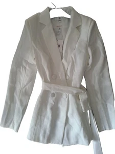 MISSGUIDED White Button SUIT Tux tie Blazer Jacket Size 8- Read Description  - Picture 1 of 7