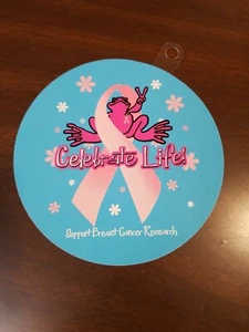 PEACE FROGS CELEBRATE LIFE BREAST CANCER STICKER  - Picture 1 of 1