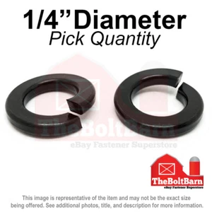 Arandelas de bloqueo de anillo dividido de acero de aleación de 1/4" grado 8 óxido negro (elige la cantidad) - Imagen 1 de 2