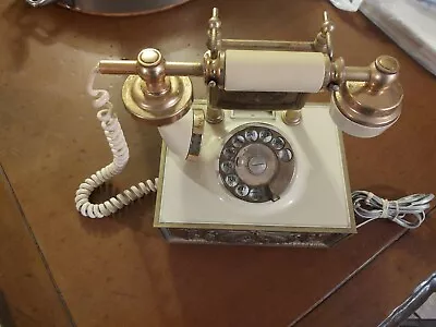 ROTARY DIAL FRENCH STYLE VINTAGE PHONE ORIGINAL GENERAL TELEPHONE  Brass • 75€