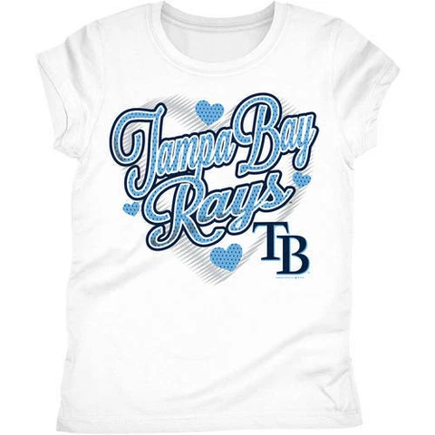 Tampa Bay Rays Girls White Short Sleeve Graphic Tee size 10/12 Cover