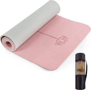 Yoga Mat Extra Thick 1/3'' Non Slip Yoga Mats for Women Eco Friendly TPE Fitness - Picture 1 of 12