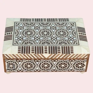 Home Décor Luxury Wood Bone Inlaid Box Jewelry Box - Picture 1 of 5