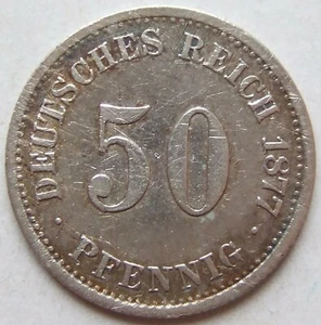 Münze Deutsches Reich Kaiserreich Silber 50 Pfennig 1877 H in Schön - Bild 1 von 2