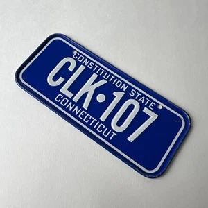 VINTAGE BICYCLE LICENSE NAME PLATE CONNECTICUT CONSTITUTION STATE CLK-107 LP11 - Picture 1 of 8