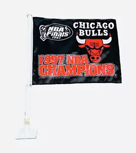 Vintage 1997 Chicago Bulls NBA Finals Logo Car Flag - Picture 1 of 5